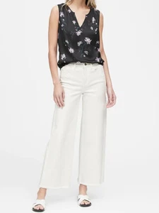 NWT Banana Republic New $64.50 Women Soft Satin Split-Neck Tank Size PXS - Picture 1 of 3