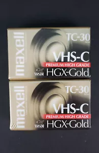 (2) Maxell TC-30 HGX-Gold VHS-C Camcorder leere Videokassetten Bänder neu versiegelt - Bild 1 von 7