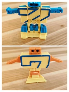 Vtg ALPHA-BOTS No. 7 And No. 2 Transforming Letters Robots Figure Mattel 1985 - Picture 1 of 3