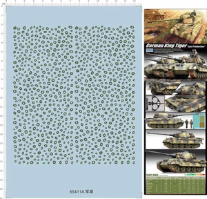 1/35 Alemán Rey Tigre Mancha Pintura Verde Mdoel Kit Calcomanía Deslizador de Agua - Imagen 1 de 1