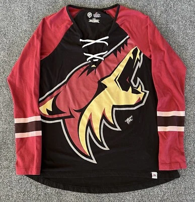 Camiseta deportiva Arizona Coyotes para mujer L manga larga encaje cuello aullante logotipo NHL Foto 1 de 4