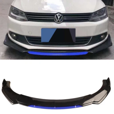 For Volkswagen Golf MK5 MK6 MK7 Front Bumper Lip Spoiler Splitter Black Blue - Image 1 of 4