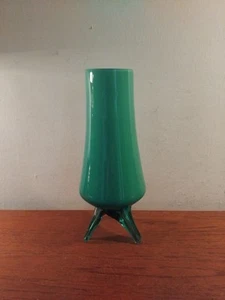 VINTAGE CASED ART GLASS VASE, 28CMS TALL, BLUE - Picture 1 of 14
