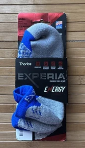 Thorlos Experia Energy Compression Low Cut Socks Blue/Gray Small New Imperfect - Picture 1 of 2