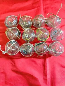 Bola boya flotadora de pesca de vidrio vintage japonesa juego de 12 diámetros Red Japón 50mm - Imagen 1 de 4