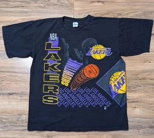 T-shirt vintage anni 90 LA Lakers stampa all over punto singolo uomo XL Salem abbigliamento sportivo - Foto 1 di 4
