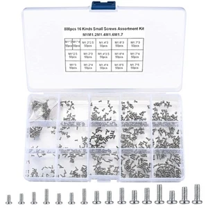 800Pcs Tiny Screws for Electronics, Micro Small Pan Head Machine Screws...  - Picture 1 of 7