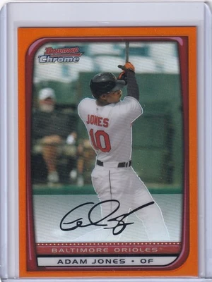 2008 Bowman Chrome ADAM JONES Orange Refractor Parallel 08/25 #9 Orioles Foto 1 de 2