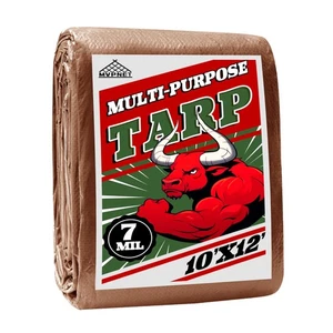 Tarp 10x12 ft 100% Waterproof 7mil Durable Grommets and Reinforced Edges,Uv R... - Bild 1 von 7