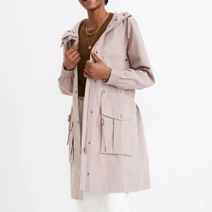 Madewell Mauve Pink Waterproof Rainfall Anorak Raincoat Womens M Oversized Fit - Picture 1 of 10