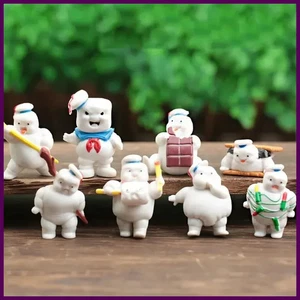Lindo 8 piezas Cazafantasmas 3 adornos fantasmas verdes Stay Puft Marshmallow Man Marinero - Imagen 1 de 24
