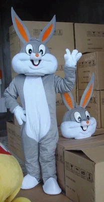 Fantasia de mascote Bugs Bunny cosplay festa fantasia ternos adulto unissex Halloween - Imagem 1 de 3