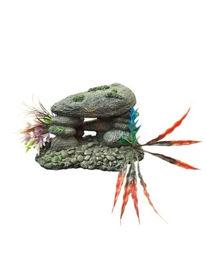 Cueva de Formación Rocosa con Plantas Acuario Pecera Decoración Resina GRIS GRANDE... Foto 1 de 4