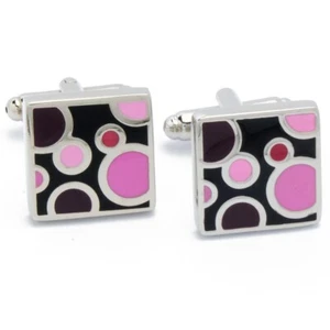 Cufflinks - Square with Purple and Pink Bulbs - Picture 1 of 5