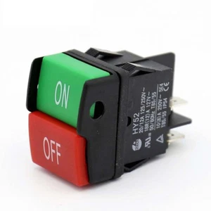 KEDU HY52 Industrie Drucktasten Schalter für Elektrowerkzeuge EIN AUS 125V 20A 4 Pin - Bild 1 von 7