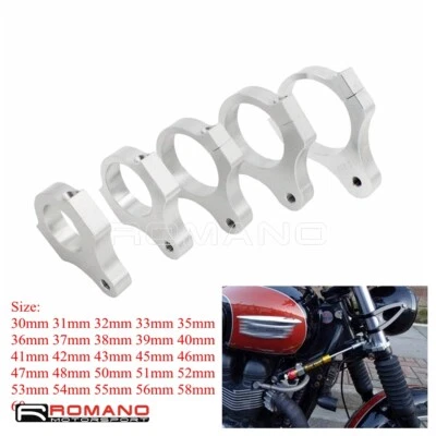 Amortiguador de dirección de motocicleta de 30 mm-60 mm soporte de abrazadera de montaje de marco de horquilla de aluminio Foto 1 de 4