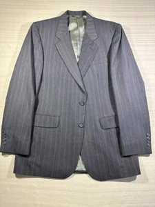Hunting Horn 2 Piece Suit and Pants Mens 42L 32X31.5 Black Stripe Vintage #1086 - Picture 1 of 22