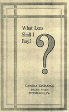Bausch & Lomb Lens 1919 Catalog for large format & motion pictures: Reprint