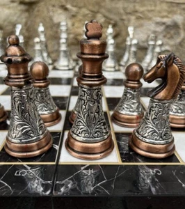 Luxury Chess Set X Large Antique Chessmen Solid Chess Board 16" Christmas Gift🎁 - Picture 1 of 9