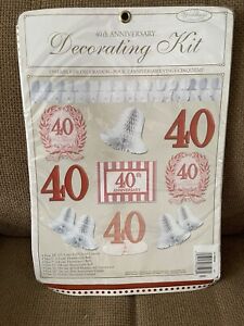 2 X 12 Piece Happy 40th RUBY WEDDING ANNIVERSARY Full Party Room Decorating Kit