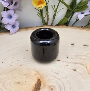 Black Ceramic Chime Candle Holder: For .5 inch Diameter Candles, Ritual, Spell - Picture 1 of 10