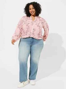 Torrid Crinkle Chiffon with Lurex Pintuck Button Blouse Top Size 4 4X 26 NWT! - Picture 1 of 4