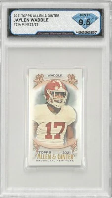 2021 Topps Allen & Ginter JAYLEN WADDLE #214 Mini Brooklyn 23/25 💎DSG 9.5 Mint+ - Image 1 of 2