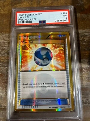 POKEMON 2015 Primal Clash XY Trainer DIVE BALL #161 PSA 7 RARE - Image 1 of 2