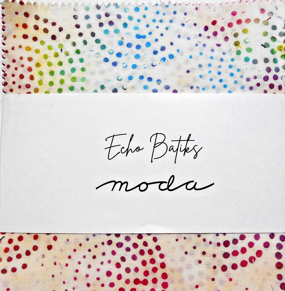 MODA  FABRICS "ECHO BATIKS" BY MODA. 42-5 INCH SQUARES CHARM PACK  BTCP - Image 1 of 1