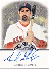 Rare 2011 Topps Marquee Monumental Markings AUTOGRAPHS #AG ADRIAN GONZALEZ /20