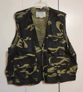 Vtg XL Weather Rite Camo Hunting Sportsman Outdoorsman 90s Vest Duck Pheasant - Picture 1 of 7