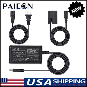 ACK-E6 AC Adapter DC Coupler LP-E6 Dummy Battery Kit For Canon EOS 5DS R 60D 80D - Picture 1 of 13