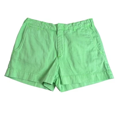 Pantalones cortos Polo Ralph Lauren para mujer verde neón algodón tiro alto 2,5" 10 Foto 1 de 4