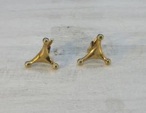 Pair of Vintage Hickok Jacks Gold Toned Metal Cufflinks - Picture 1 of 8