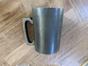 Old Country Rose Pewter 1/2 Pint Mug Glass Clear Bottom Metal - Picture 1 of 4