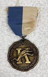 Médaille de course relais de piste vintage 1944 en argent sterling de l'Université du Kentucky