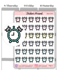 Pastel Alarm Clock Planner Stickers, Clock Stickers, Calendar & Bullet Journal