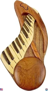 Handgefertigte natürliche Holz Intarsien Puzzle Box mit Geheimfach-Musik - Bild 1 von 2