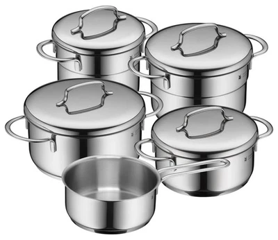 WMF pot set induction saucepan set 5 pieces metal lid mini stainless steel - Image 1 of 4