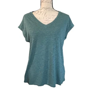 Camicia Jessica Simpson verde erica scollo a V manica corta piccola nuova senza etichette - Foto 1 di 5