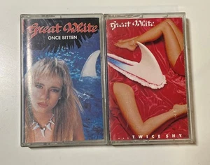 Great White: Once Bitten & Twice Shy (2 Cassette Lot, 1987/1989) Hair Metal EUC - Picture 1 of 6