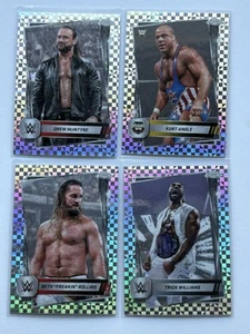 Lot 4 x 2025 Topps Chrome WWE X-Fractor Refractor Seth Rollins Kurt Angle Trick+ - Picture 1 of 3