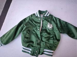 ekim          BOSTON CELTICS BASKETBALL Green satin bomber jacket CHILDS size 4 - Picture 1 of 4