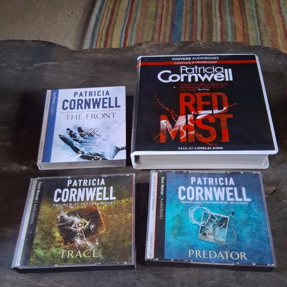 Patricia Cornwell 4 x Audio Book CDs The Front, Red Mist, Tracey, Predator  - Image 1 of 1