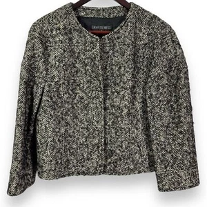 Lafayette 148 New York Blazer Schurwolle Mohair Mischung Fischgrätmuster - Bild 1 von 9