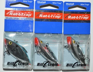 3 lures bill lewis rat l trap 2 1/2" 1/4oz lipless crankbait chrome blue back - Picture 1 of 5