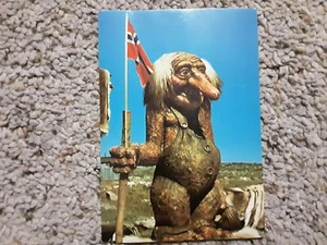Cartolina Troll Vintage Da Collezione Dalla Norvegia. Circa 1976 - Foto 1 di 2