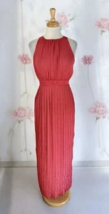Dusty Rose Pink Long Flower Print Gown Romantic Flowy Formal High Neck Esprit 6 - Picture 1 of 7