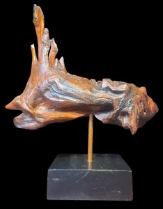 Vintage Driftwood Sculpture Mounted on Base Abstract Organic Modernist Art Decor - Picture 1 of 12