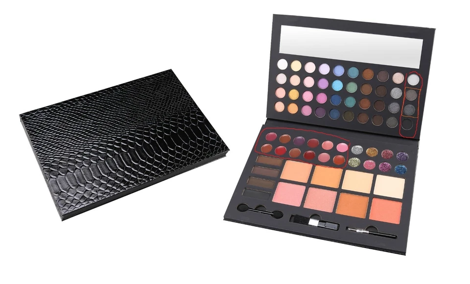 CAMEO BLACK LEATHER EYESHADOW LIP FACE MAKEUP COSMETIC BOOK KIT - Image 1 of 1